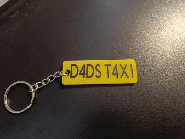 Personalised Number Plate Keyrings 