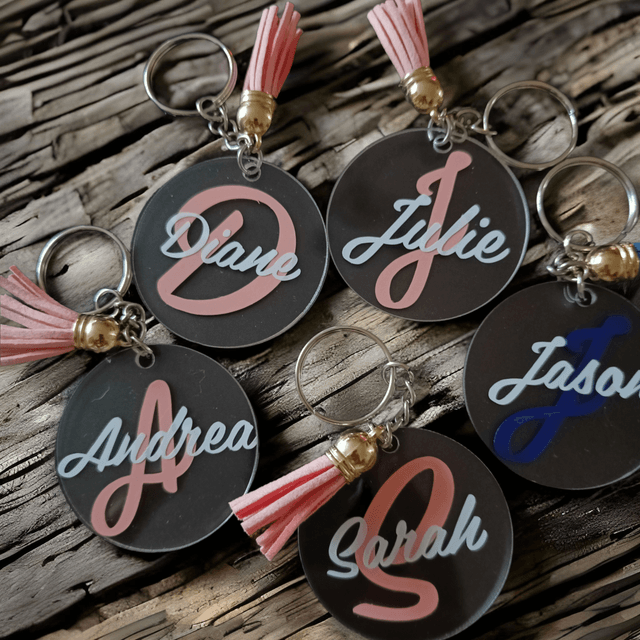 Initial and name keychains