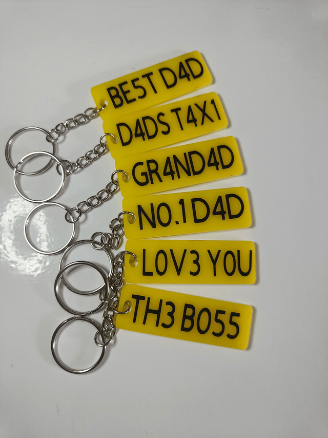 Personalised Number Plate Keyrings 