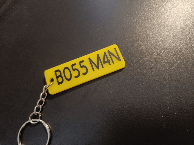Personalised Number Plate Keyrings 