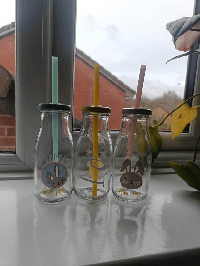 Personalised Glass Easter Milk Bottle 
